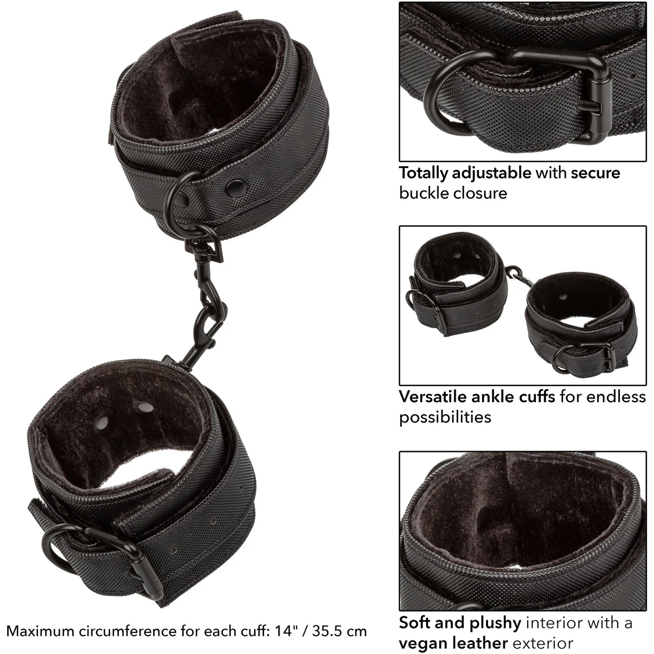 Boundless Vegan Leather Ankle Cuffs by CalExotics - Image 5