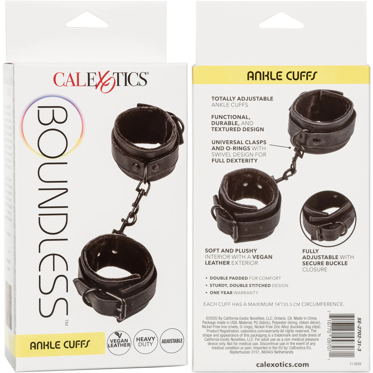 Boundless Vegan Leather Ankle Cuffs by CalExotics - Image 7