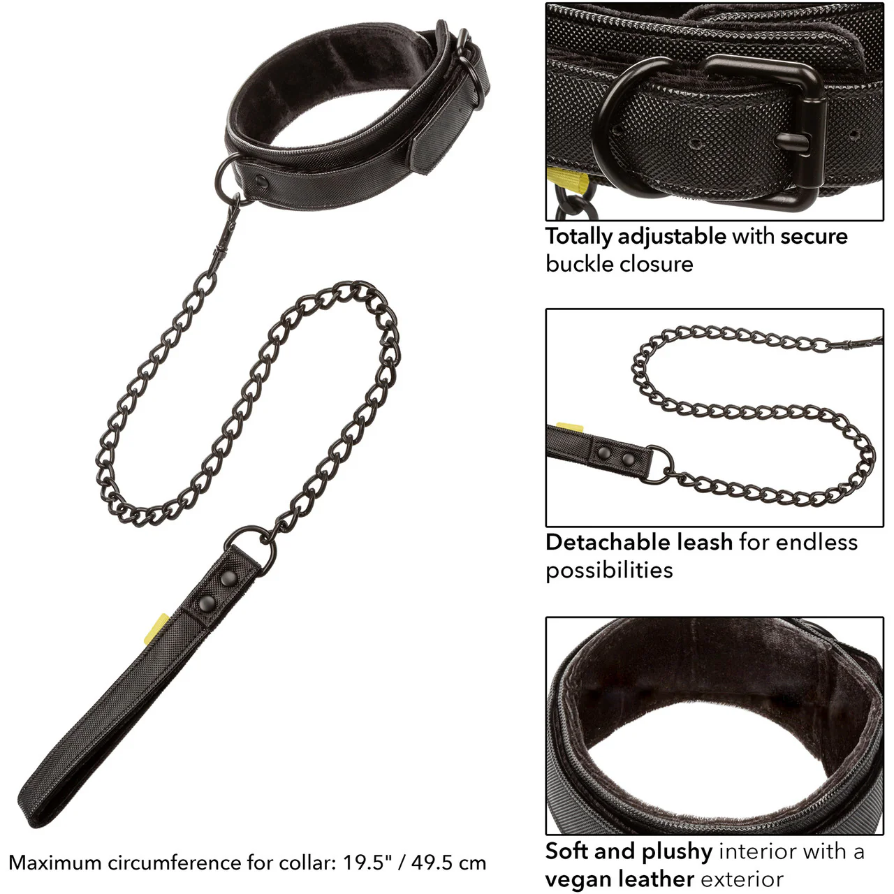 Boundless Vegan Leather Collar & Leash by CalExotics - Image 5