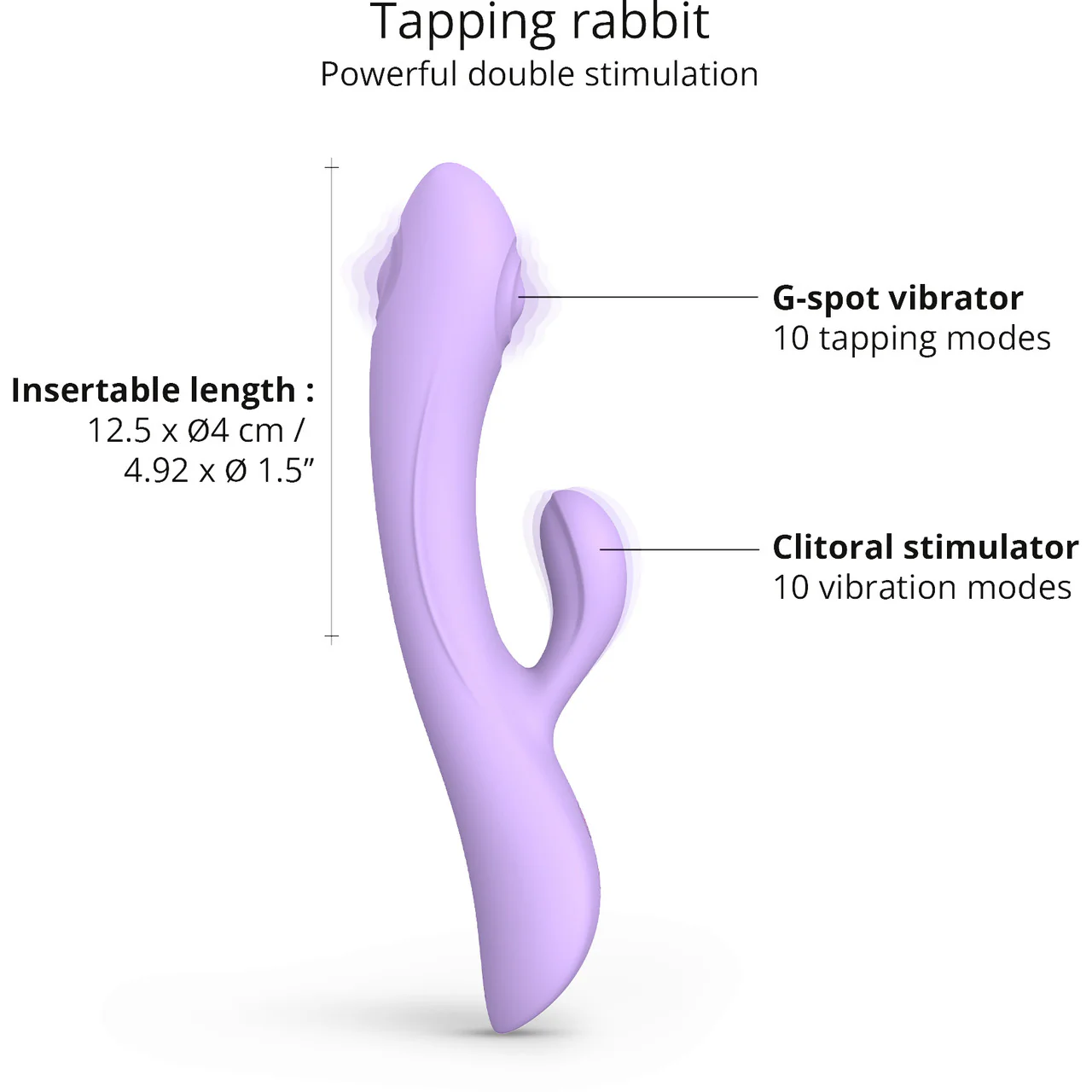 Bunny & Clyde Rechargeable Waterproof Silicone Rabbit Vibrator By Love To Love - Viva Mauve - Image 4