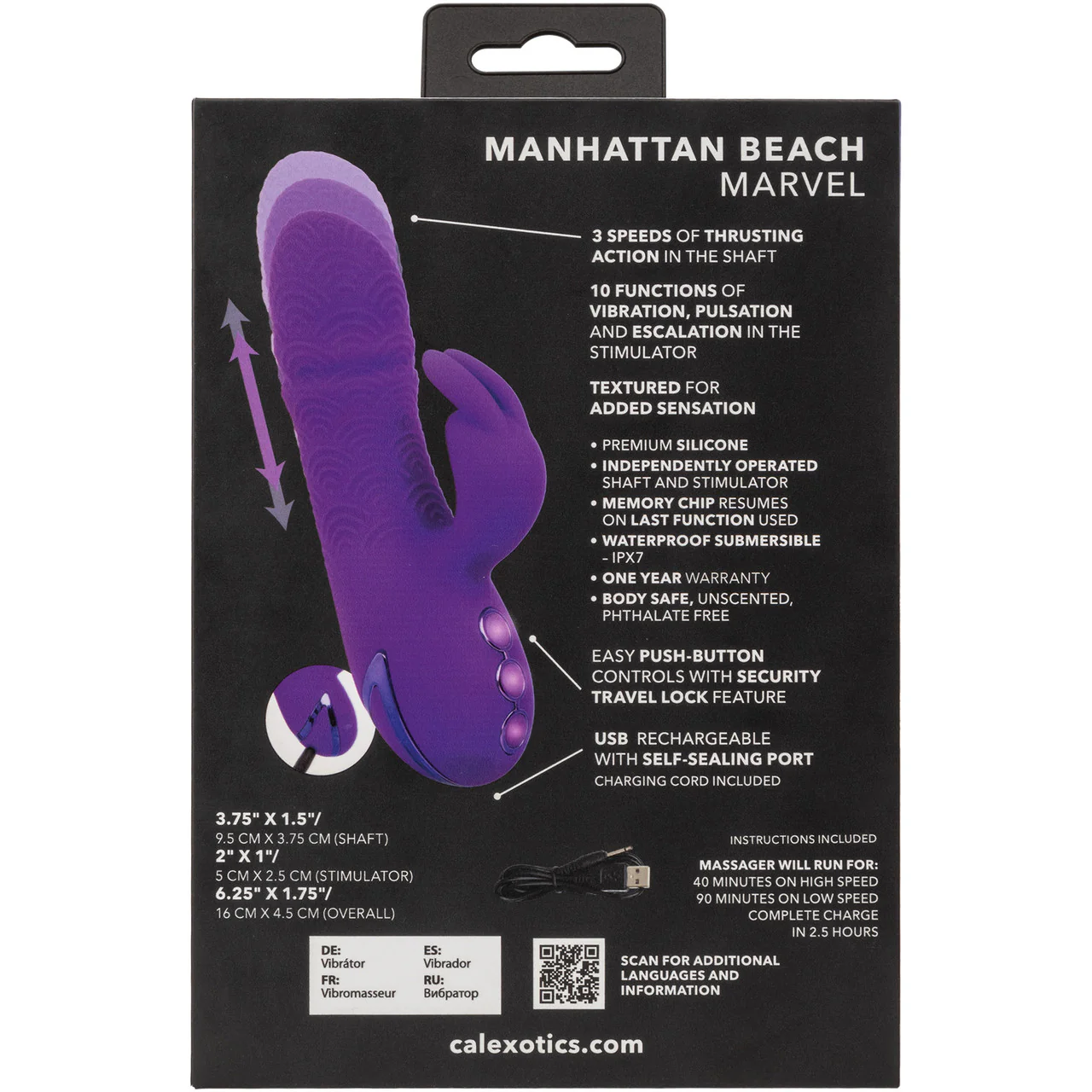 California Dreaming Manhattan Beach Marvel Thrusting Dual Stimulation Vibrator By CalExotics - Image 11