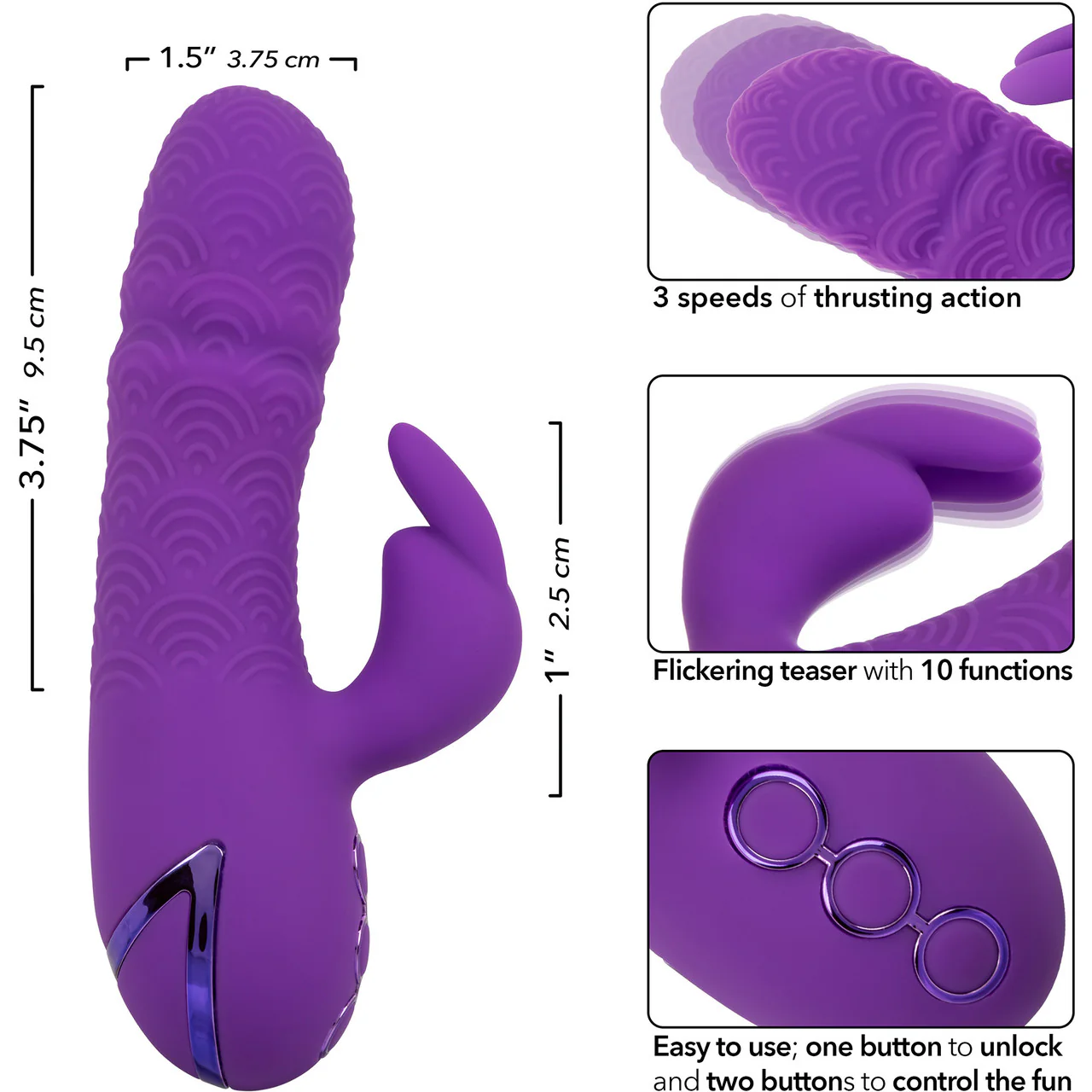 California Dreaming Manhattan Beach Marvel Thrusting Dual Stimulation Vibrator By CalExotics - Image 8