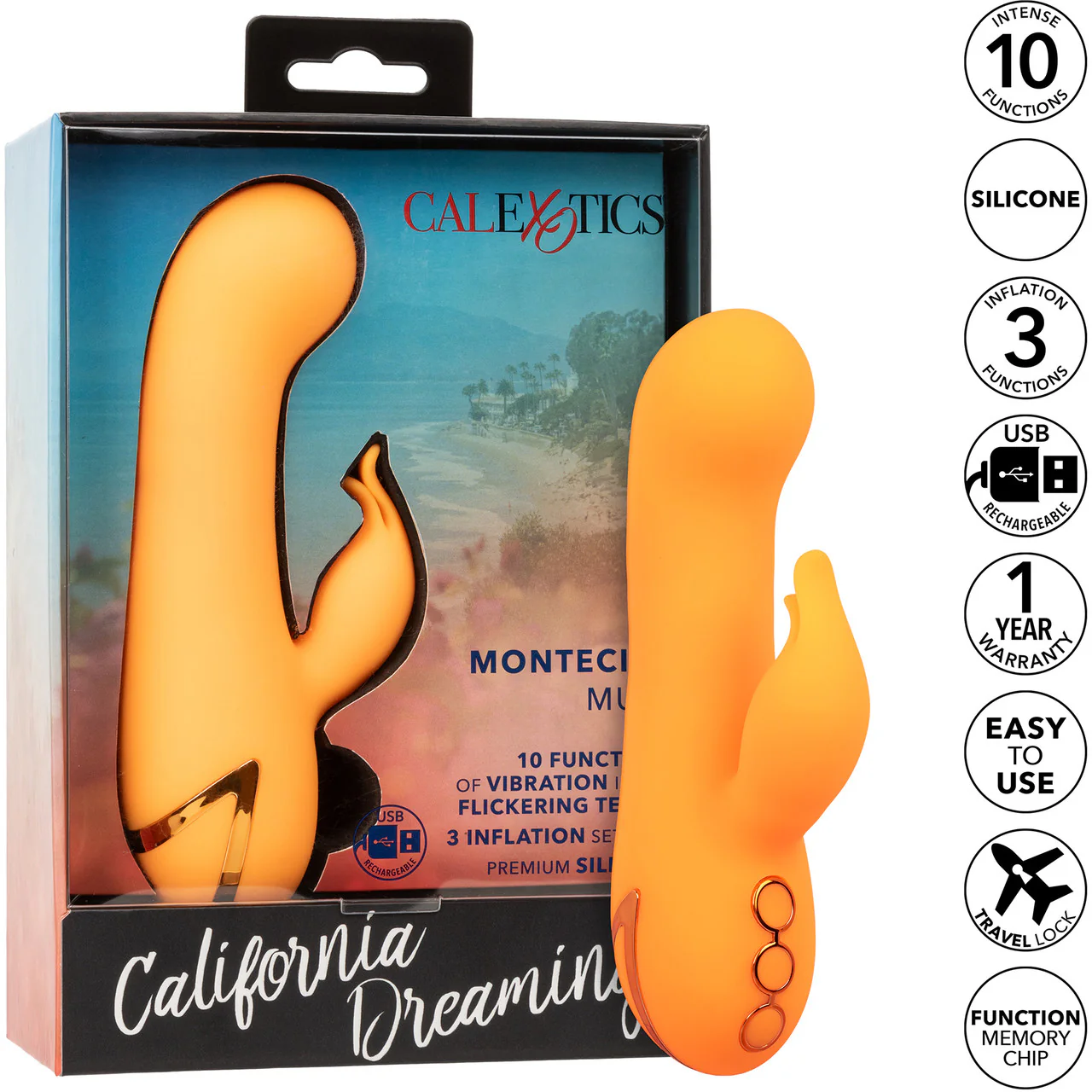 California Dreaming Montecito Muse Dual Stimulation Vibrator With Inflating Head By CalExotics - Image 9
