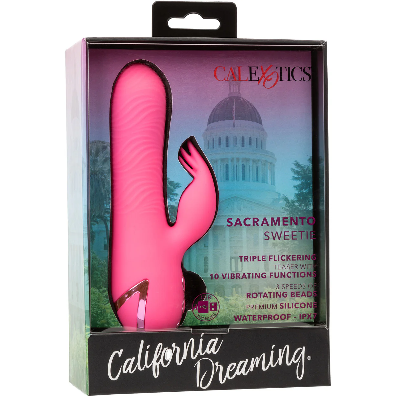 California Dreaming Sacramento Sweetie Dual Stimulation Vibrator With Rotating Beaded Shaft By CalExotics - Image 10