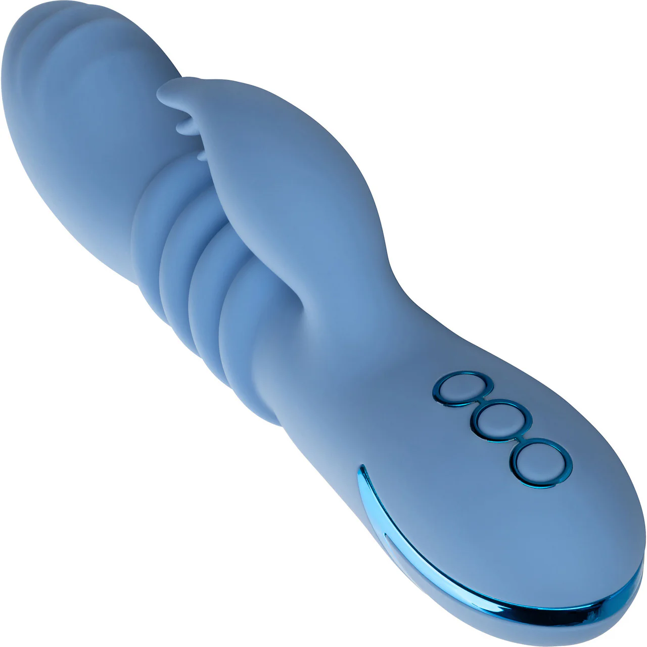 California Dreaming Santa Cruz Coaster Thrusting Rabbit Style Silicone Vibrator by CalExotics - Image 6