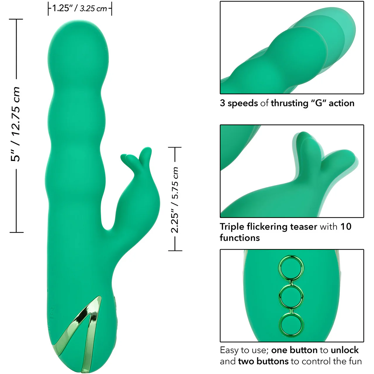 California Dreaming Sonoma Satisfyer Rabbit Style Thrusting Silicone G-Spot Vibrator By CalExotics - Image 10