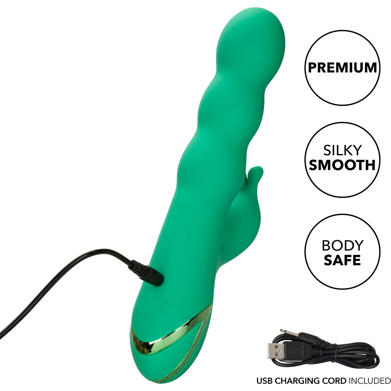 California Dreaming Sonoma Satisfyer Rabbit Style Thrusting Silicone G-Spot Vibrator By CalExotics - Image 11
