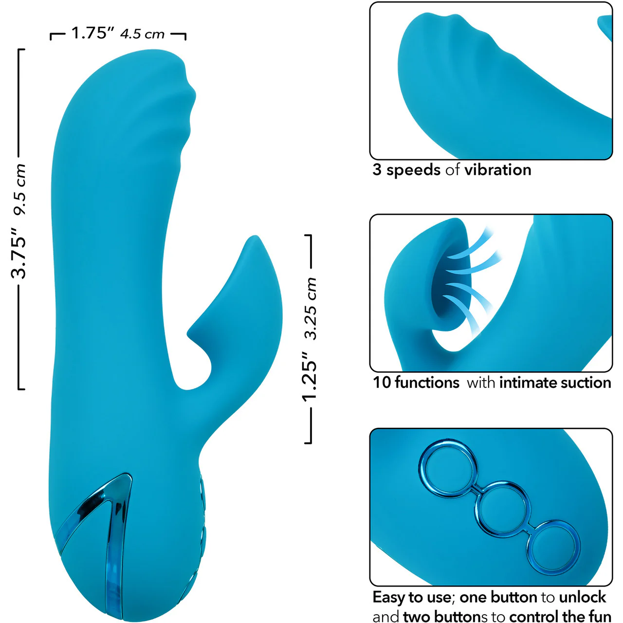 California Dreaming Sunset Beach Seducer Dual Stimulation Vibrator With Clitoral Suction By CalExotics - Image 8