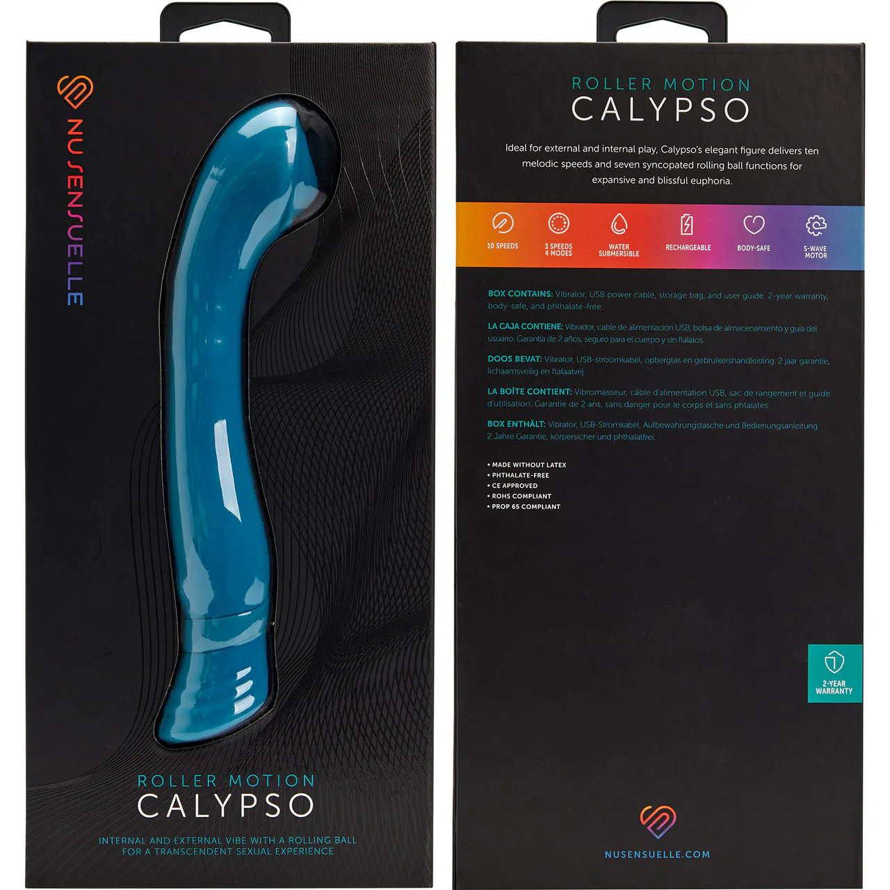 Calypso Roller Motion Silicone Rolling Ball G-Spot Vibrator By Nu Sensuelle - Deep Turquoise - Image 6