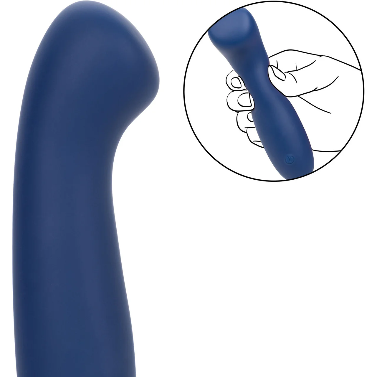 Cashmere Satin G Rechargeable Waterproof Silicone G-Spot Vibrator By CalExotics - Blue - Image 5