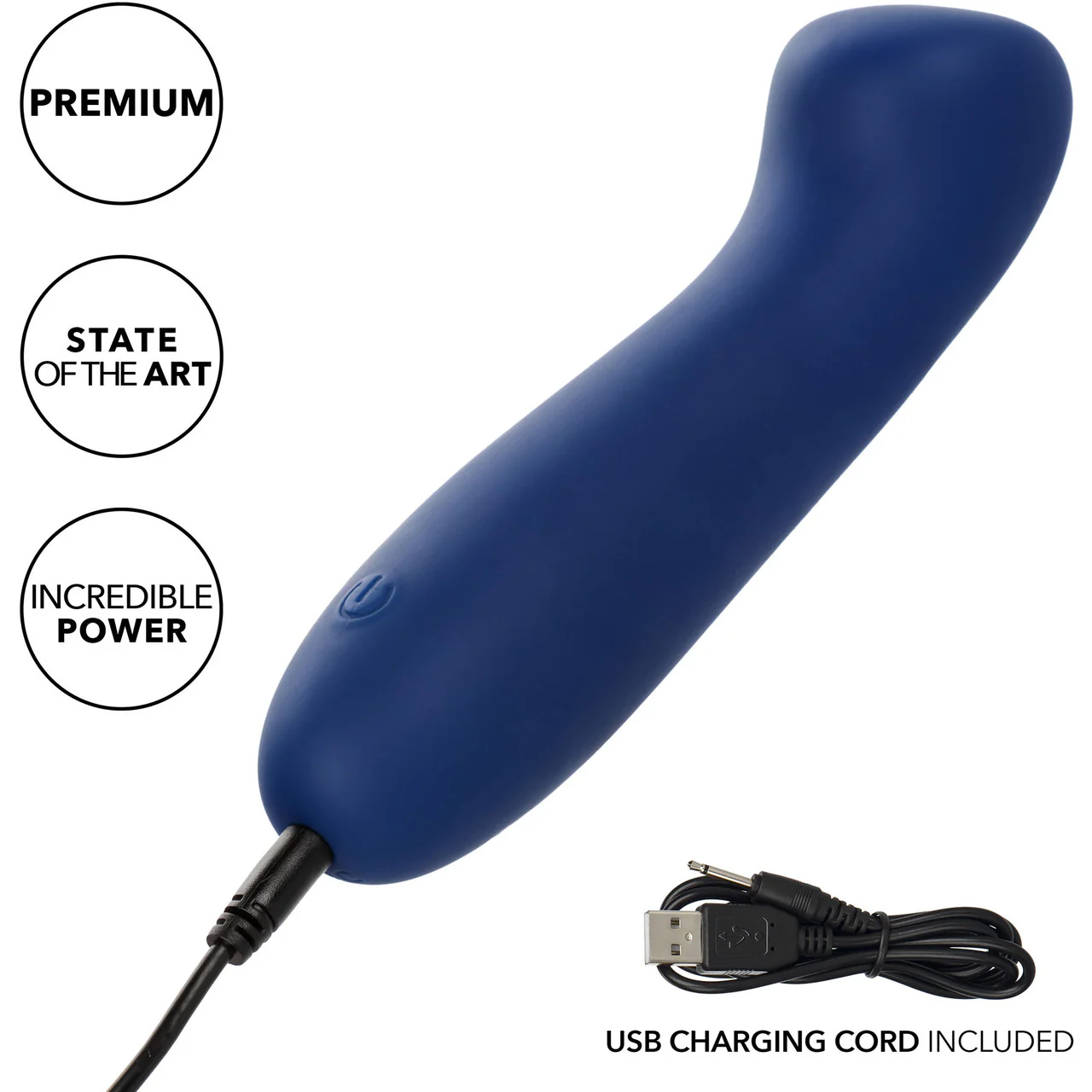Cashmere Satin G Rechargeable Waterproof Silicone G-Spot Vibrator By CalExotics - Blue - Image 7