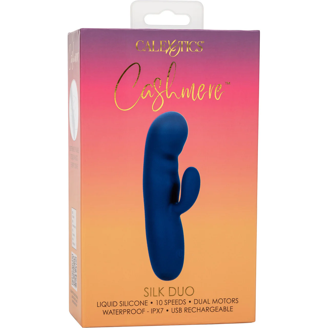 Cashmere Silk Duo Rechargeable Waterproof Silicone Rabbit Vibrator By CalExotics - Blue - Image 13