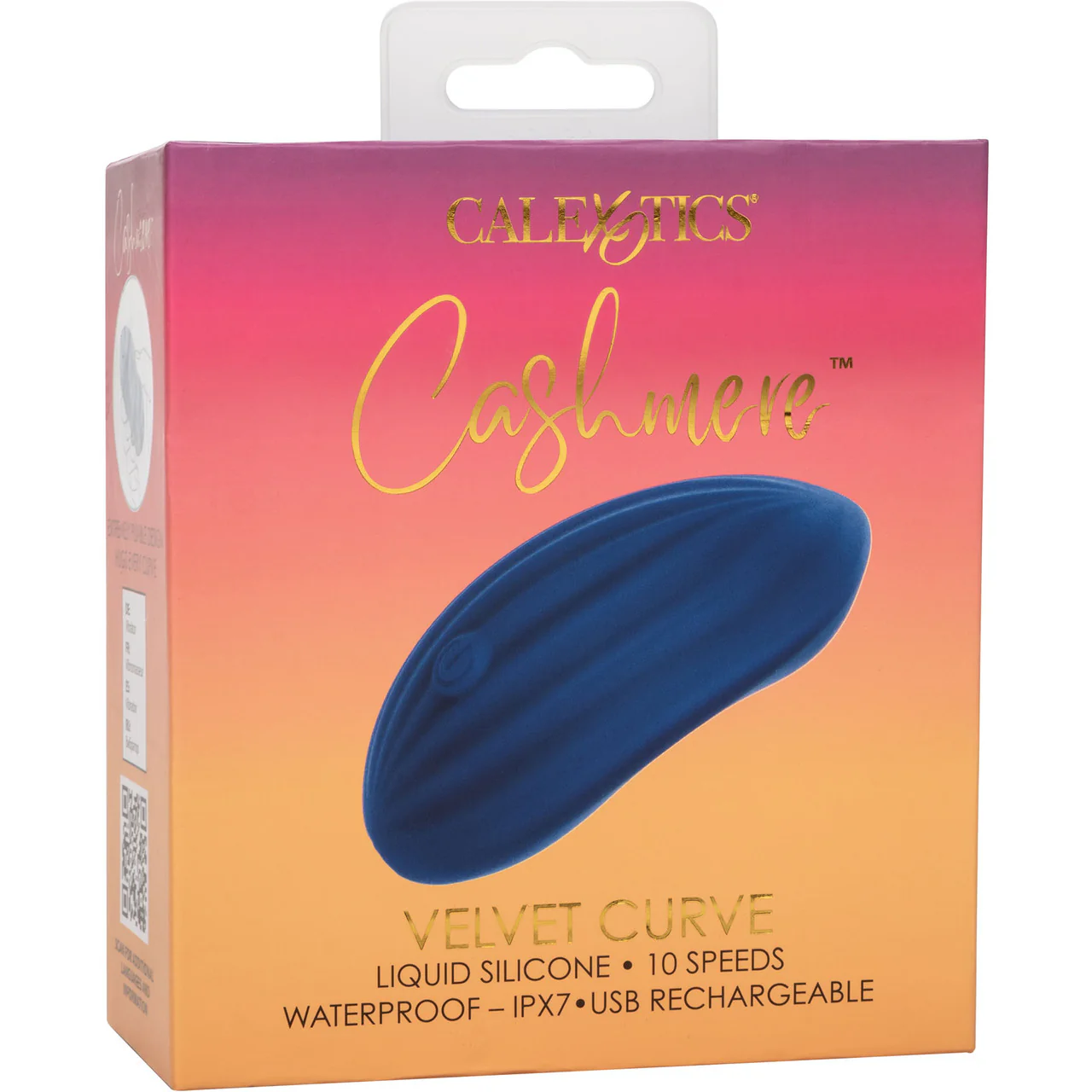 Cashmere Velvet Curve Rechargeable Waterproof Silicone Vibrator By CalExotics - Blue - Image 14