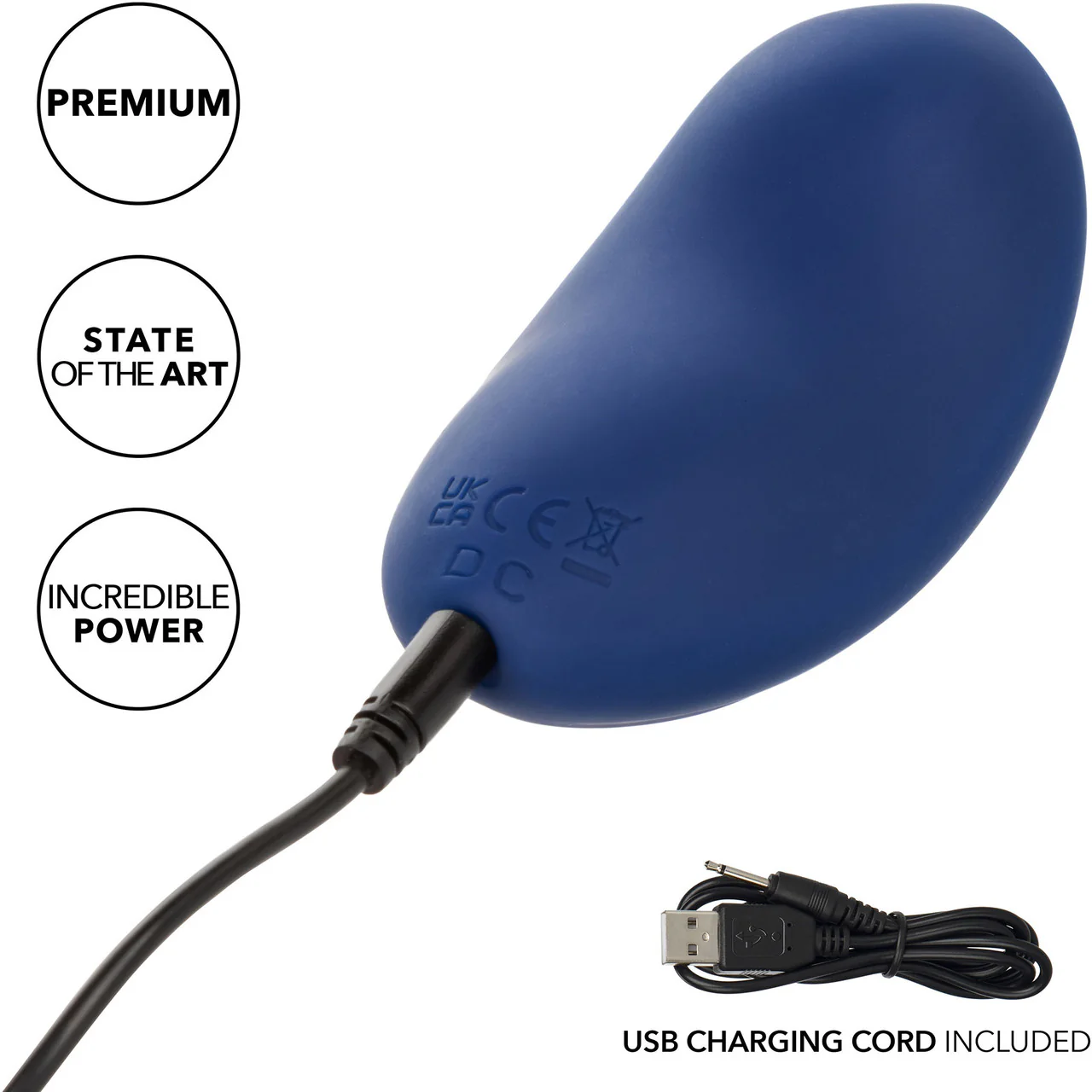 Cashmere Velvet Curve Rechargeable Waterproof Silicone Vibrator By CalExotics - Blue - Image 9
