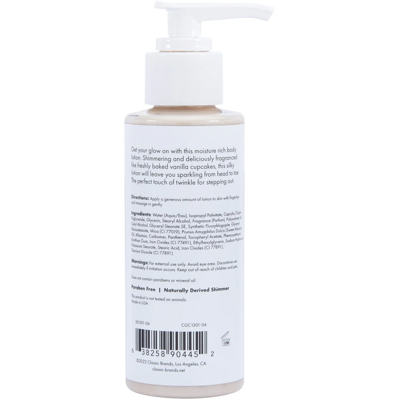 CG Vanilla Cupcake Fragranced Shimmer Lotion - Gold Shimmer 4 oz - Image 2