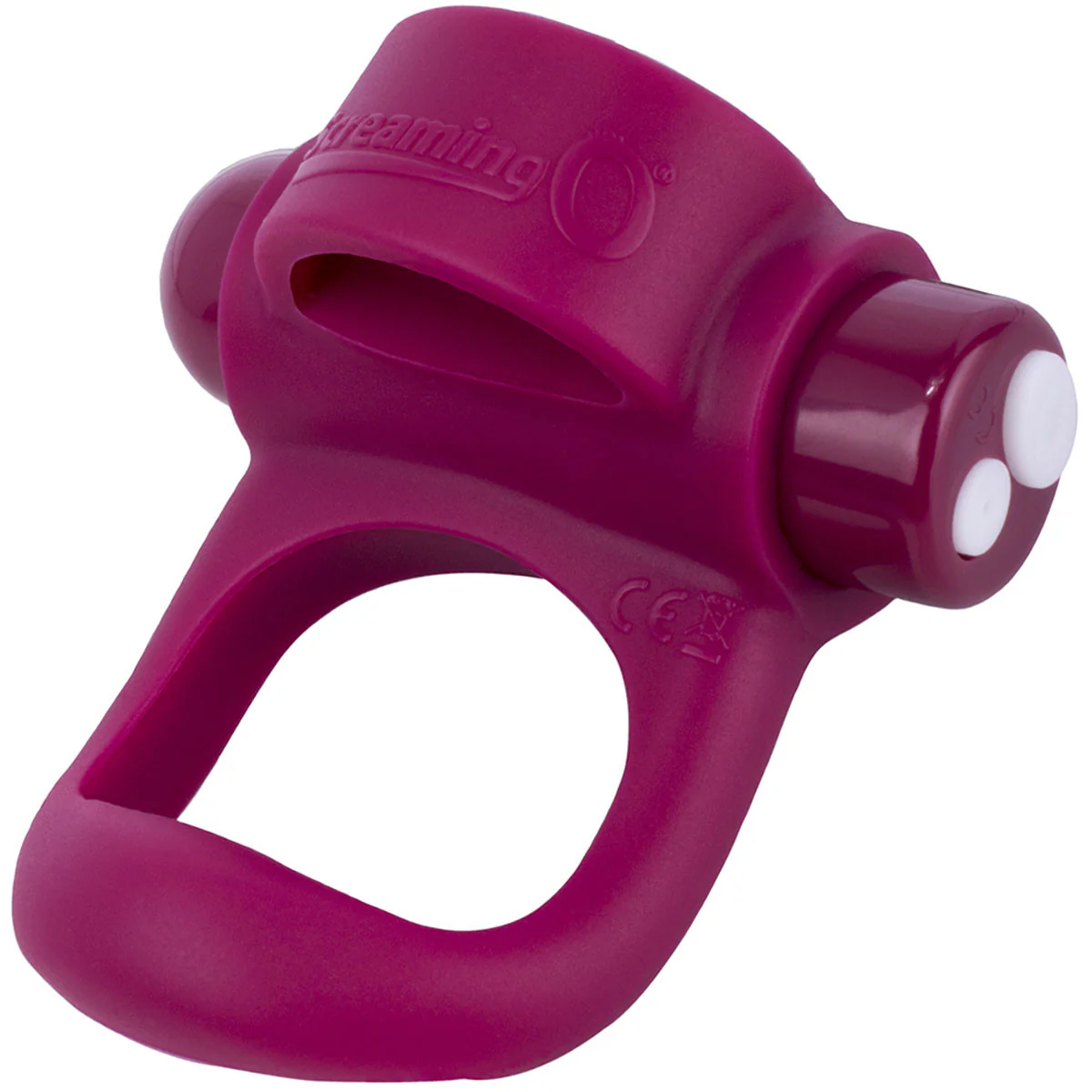 Charged You-Turn Plus Vibrating Silicone Cock Ring By Screaming O - Merlot - Image 3