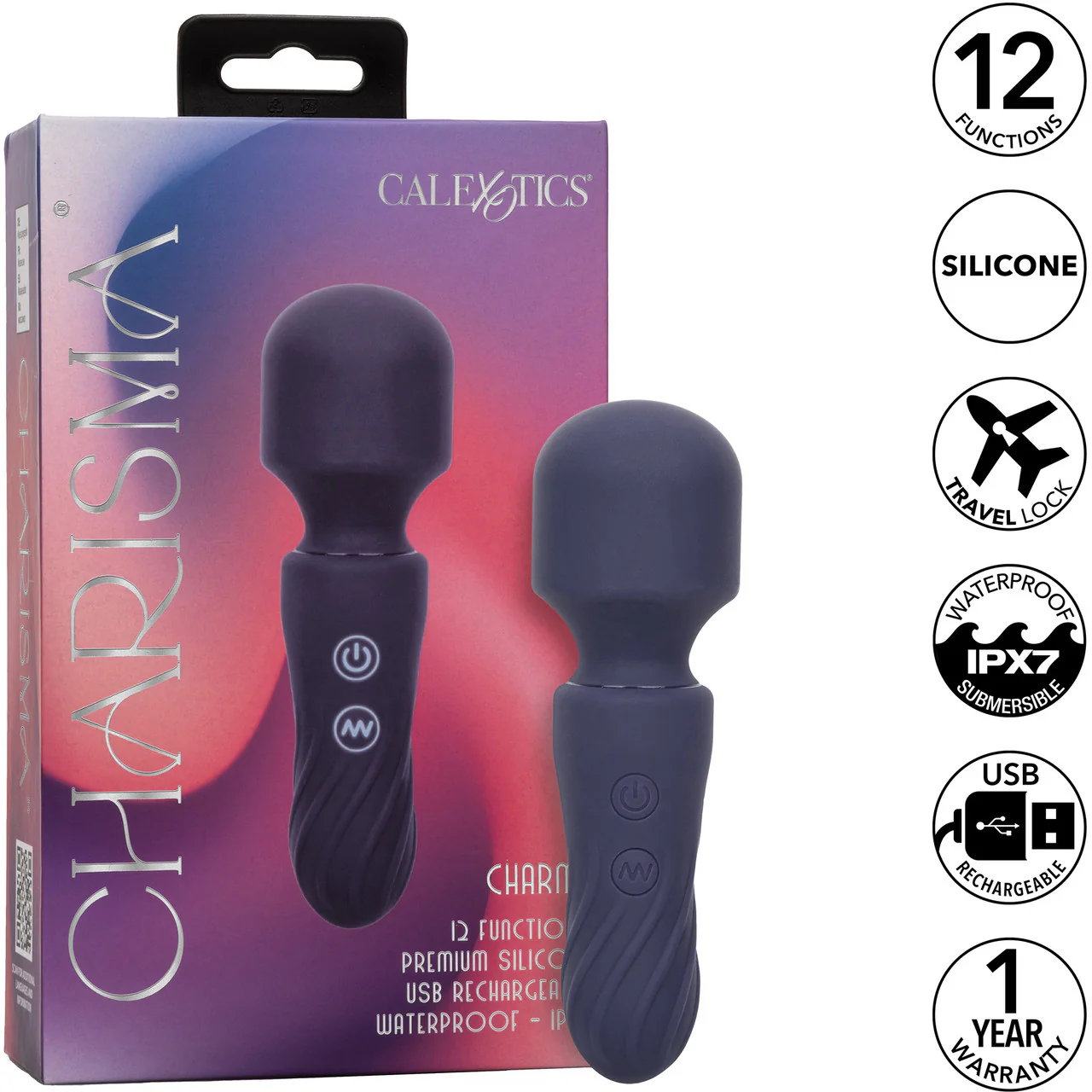 Charisma Charm Rechargeable Waterproof Silicone Mini Wand Vibrator By CalExotics - Image 9