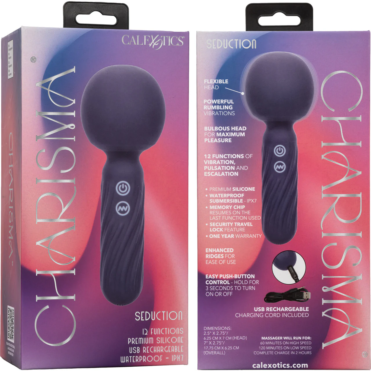 Charisma Seduction Rechargeable Waterproof Silicone Mini Wand Vibrator By CalExotics - Image 10