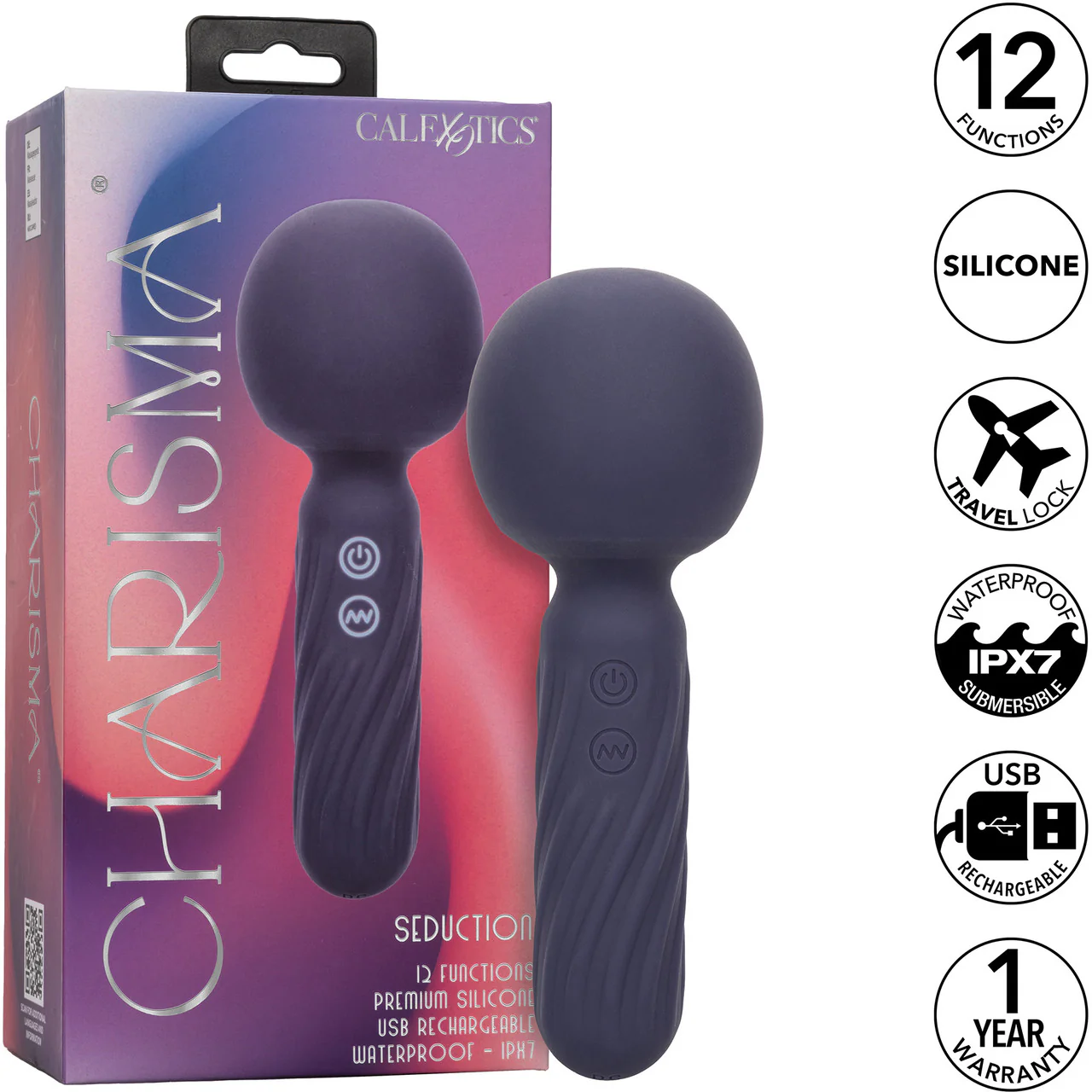 Charisma Seduction Rechargeable Waterproof Silicone Mini Wand Vibrator By CalExotics - Image 9