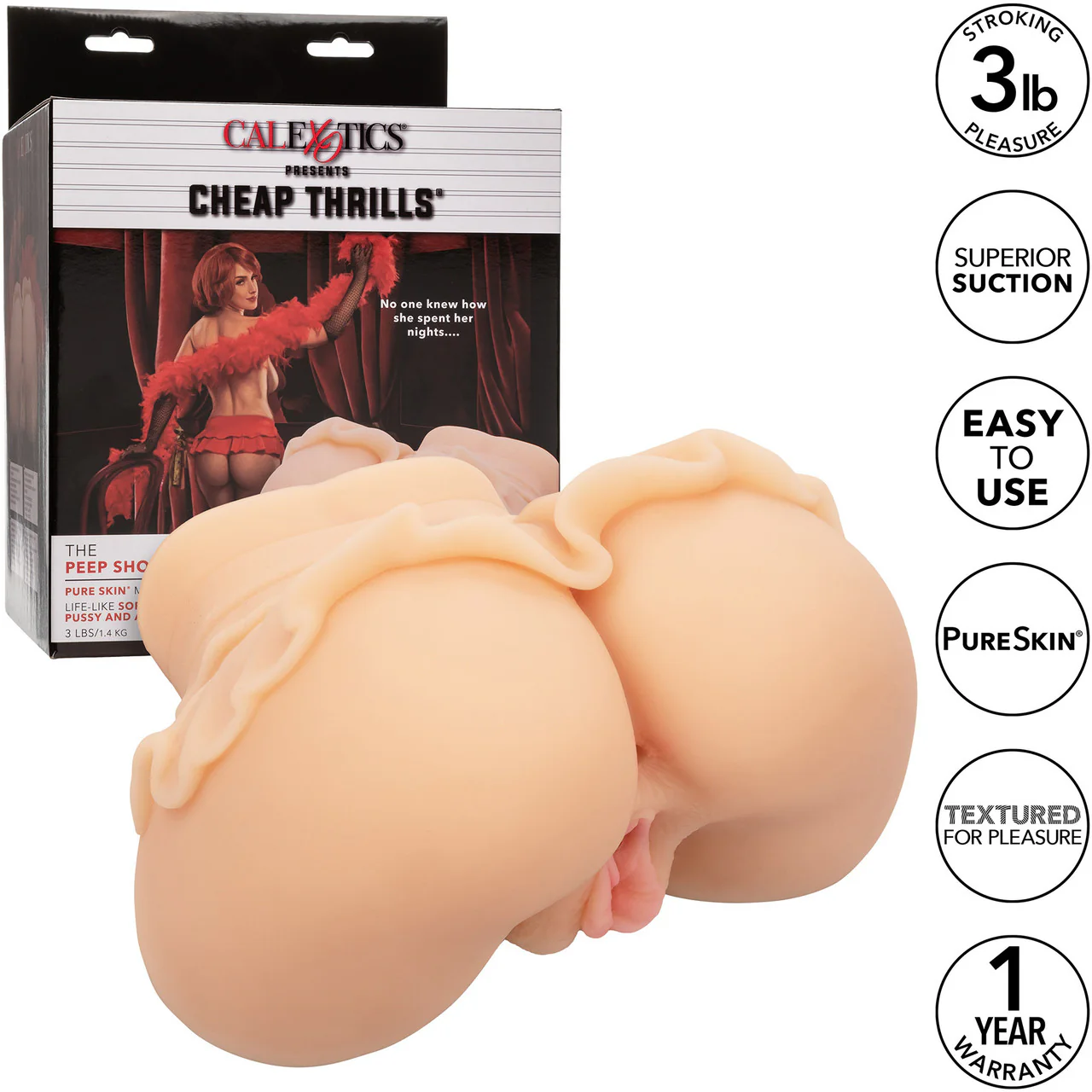 Cheap Thrills The Peep Show Girl Pussy & Ass Penis Masturbator By CalExotics - Vanilla - Image 8