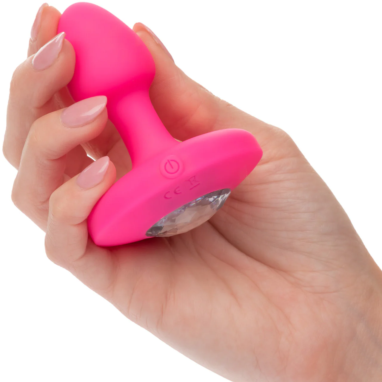 Cheeky Gems Silicone Rechargeable Vibrating Small Anal Probe By CalExotics - Pink - Image 2