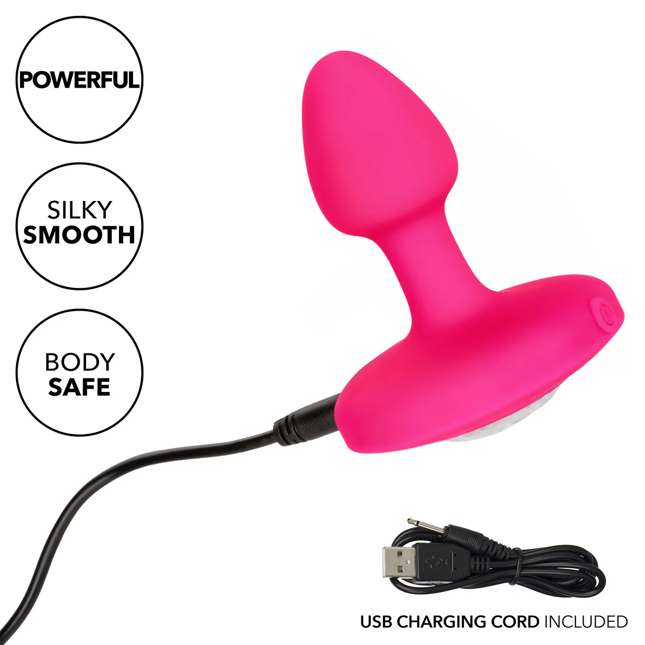 Cheeky Gems Silicone Rechargeable Vibrating Small Anal Probe By CalExotics - Pink - Image 7