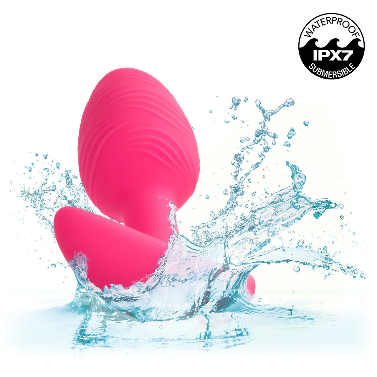 Cheeky Glow In The Dark Rechargeable Silicone Vibrating Butt Plug By CalExotics - Pink - Image 6