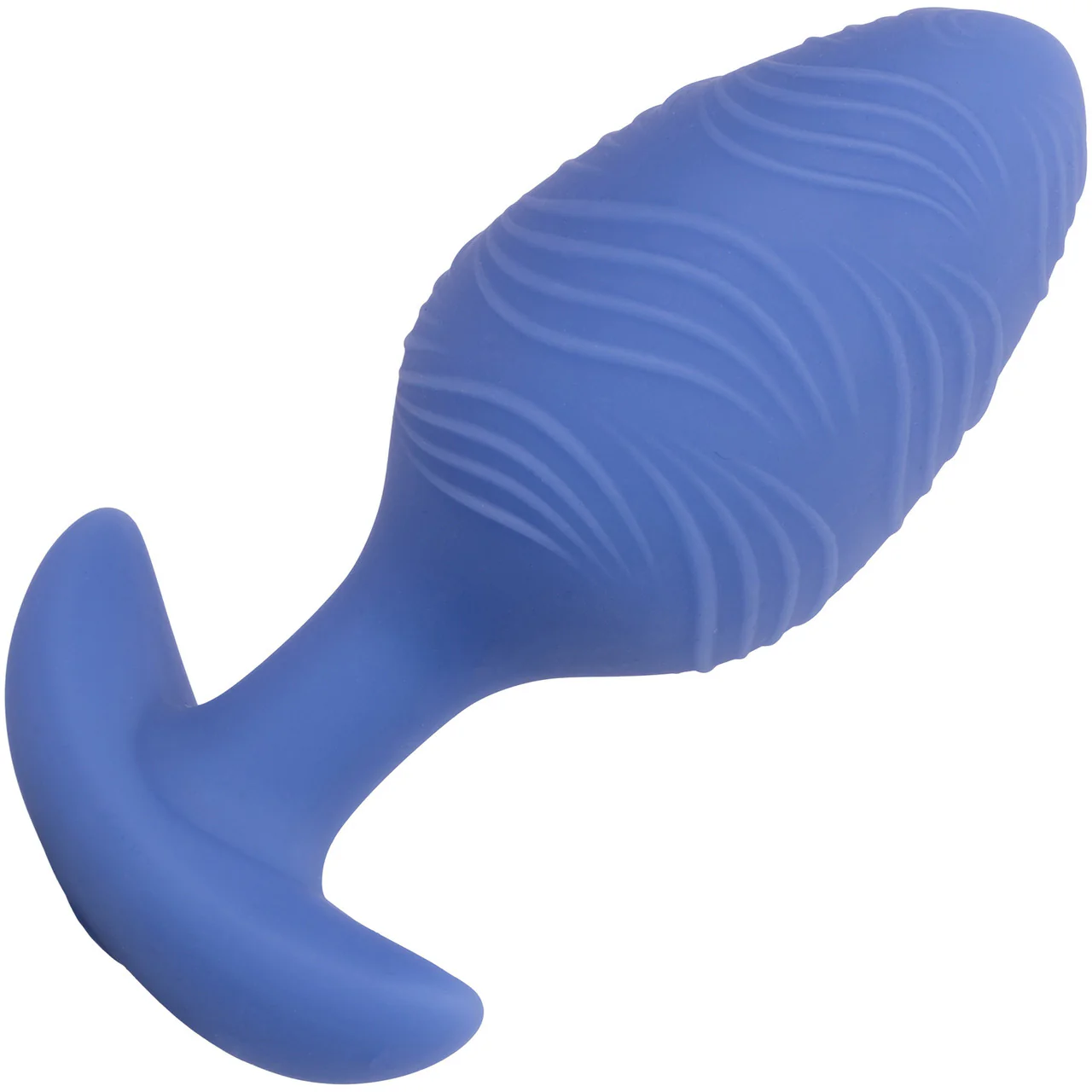 Cheeky Glow In The Dark Rechargeable Silicone Vibrating Large Butt Plug By CalExotics - Blue - Image 3