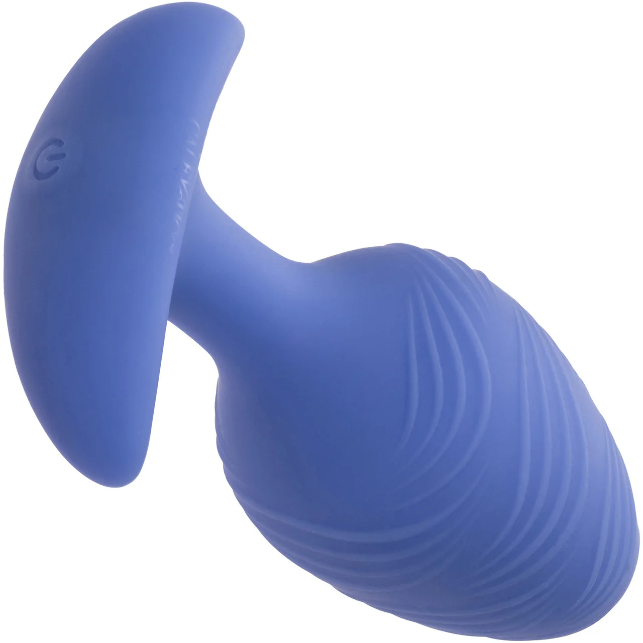Cheeky Glow In The Dark Rechargeable Silicone Vibrating Large Butt Plug By CalExotics - Blue - Image 4