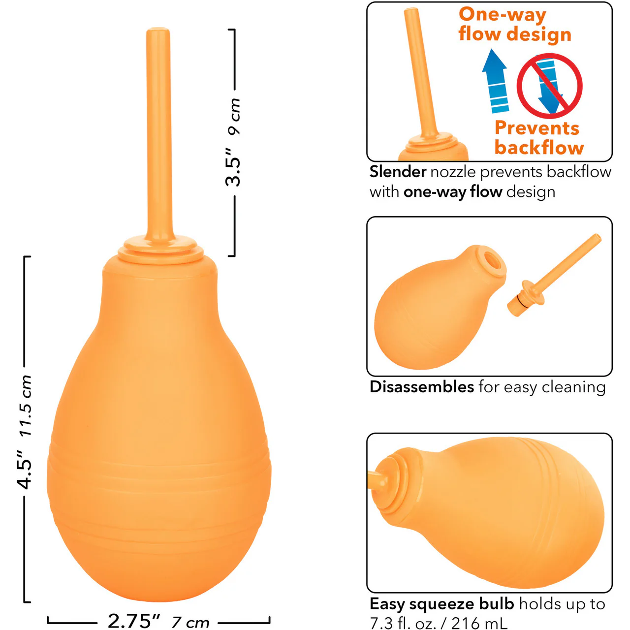 Cheeky One Way Flow Douche Anal Cleansing Tool By CalExotics - Orange - Image 6
