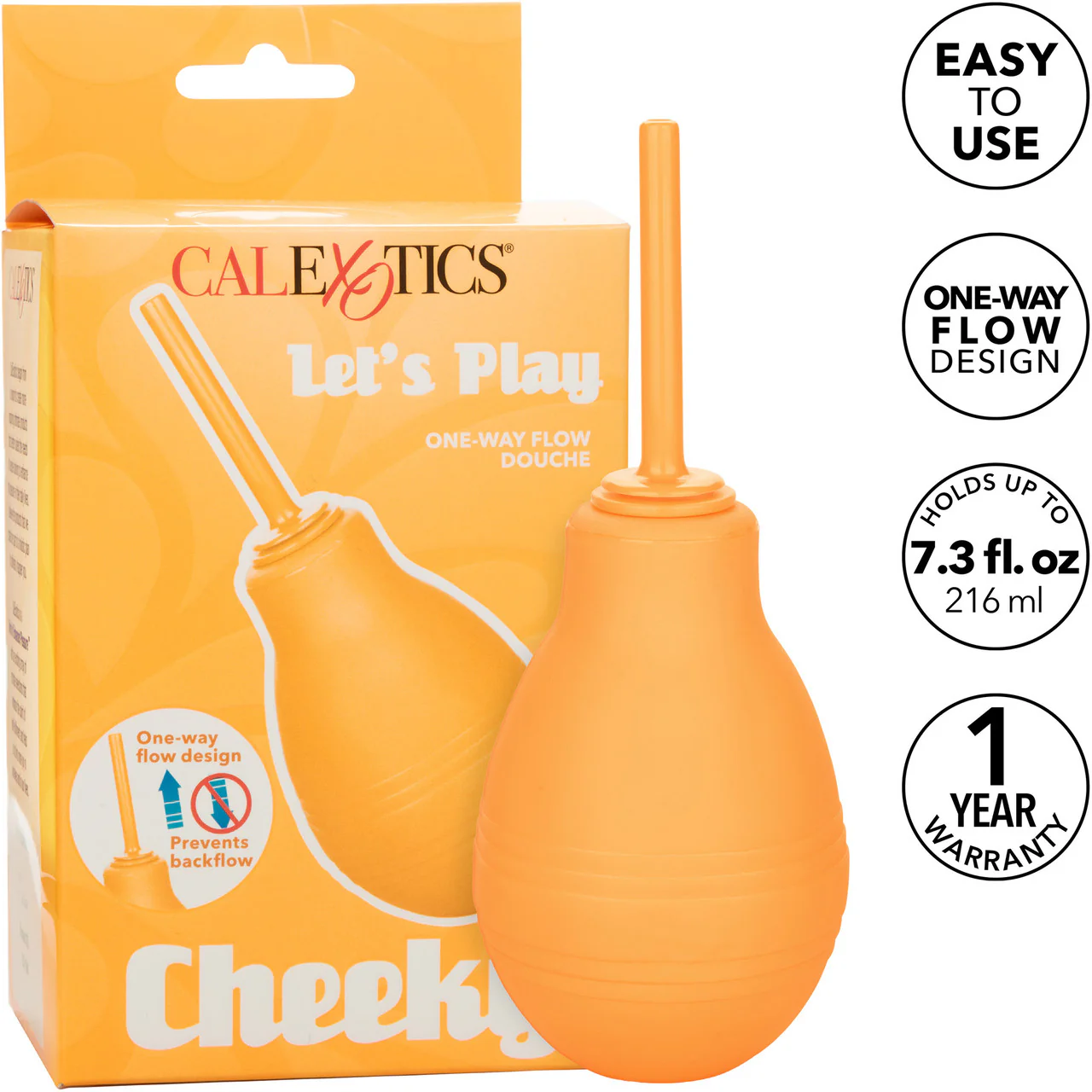 Cheeky One Way Flow Douche Anal Cleansing Tool By CalExotics - Orange - Image 7