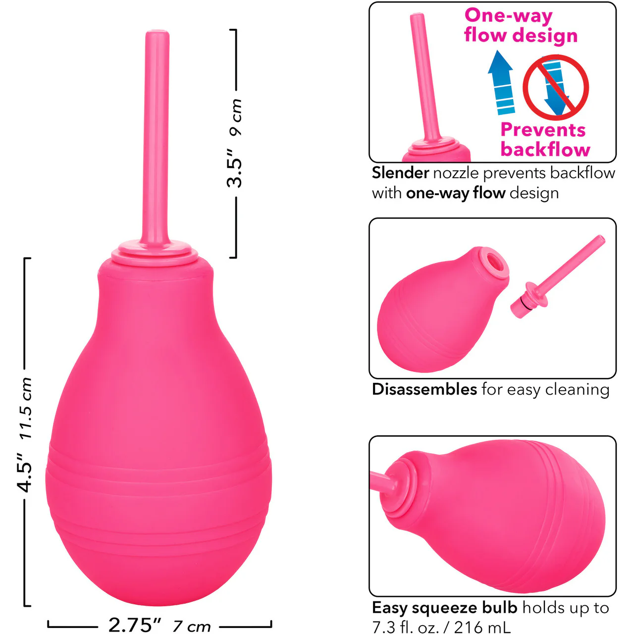 Cheeky One Way Flow Douche Anal Cleansing Tool By CalExotics - Pink - Image 6
