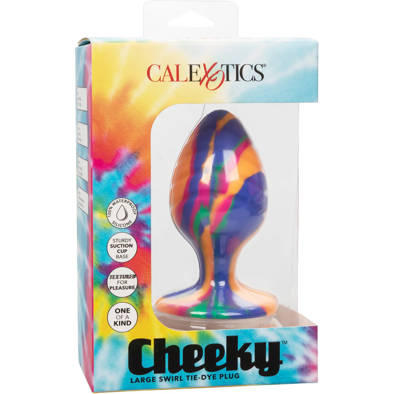 Cheeky Swirl Tie-Dye Silicone Butt Plug Large By CalExotics - Image 10