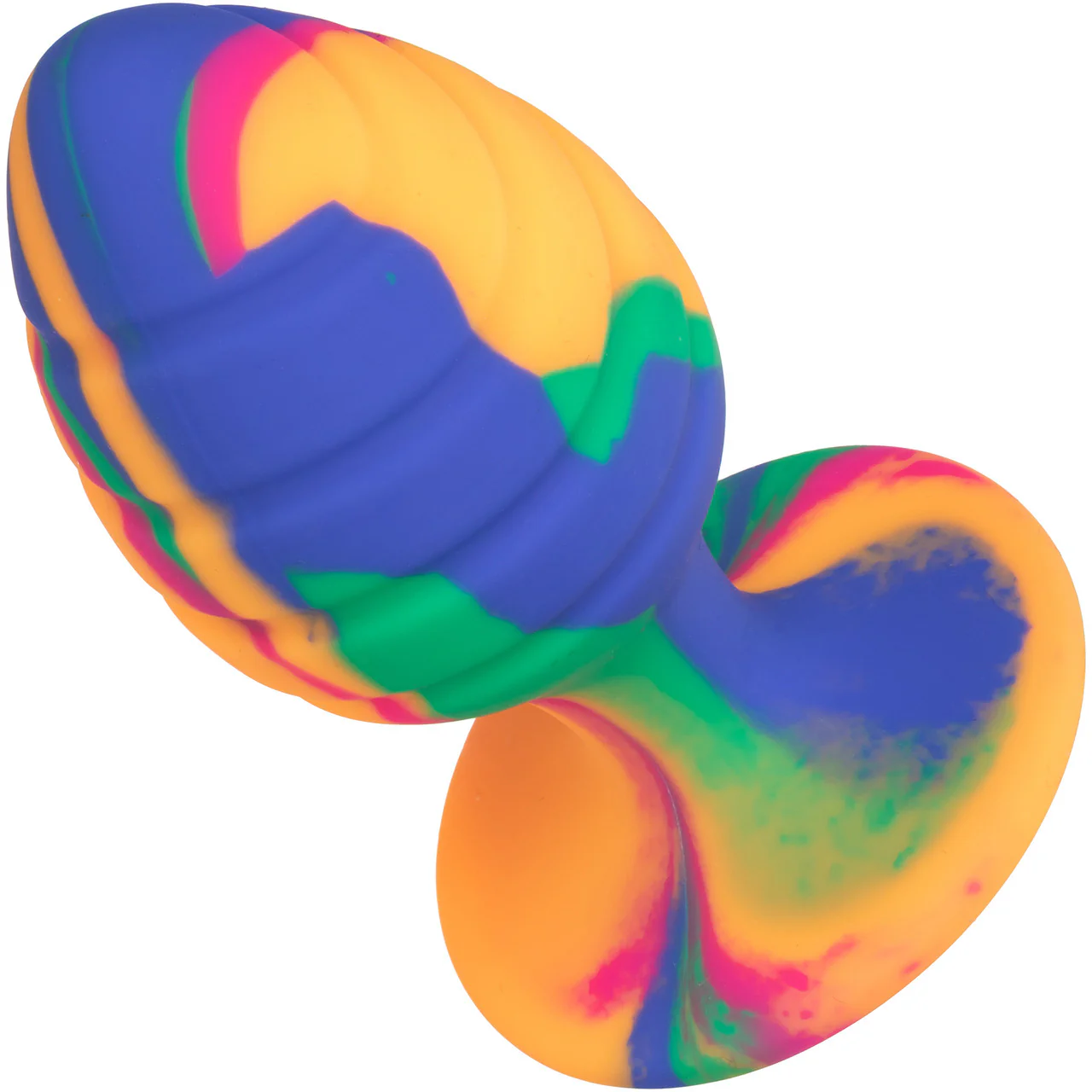 Cheeky Swirl Tie-Dye Silicone Butt Plug Large By CalExotics - Image 5