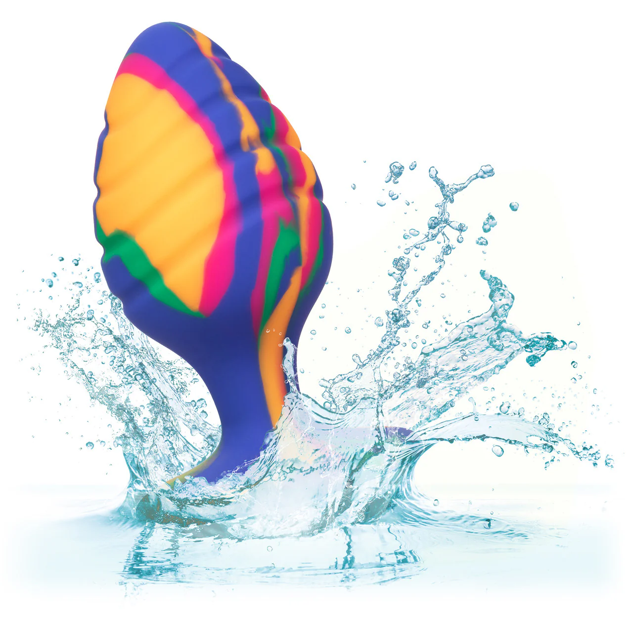 Cheeky Swirl Tie-Dye Silicone Butt Plug Large By CalExotics - Image 6