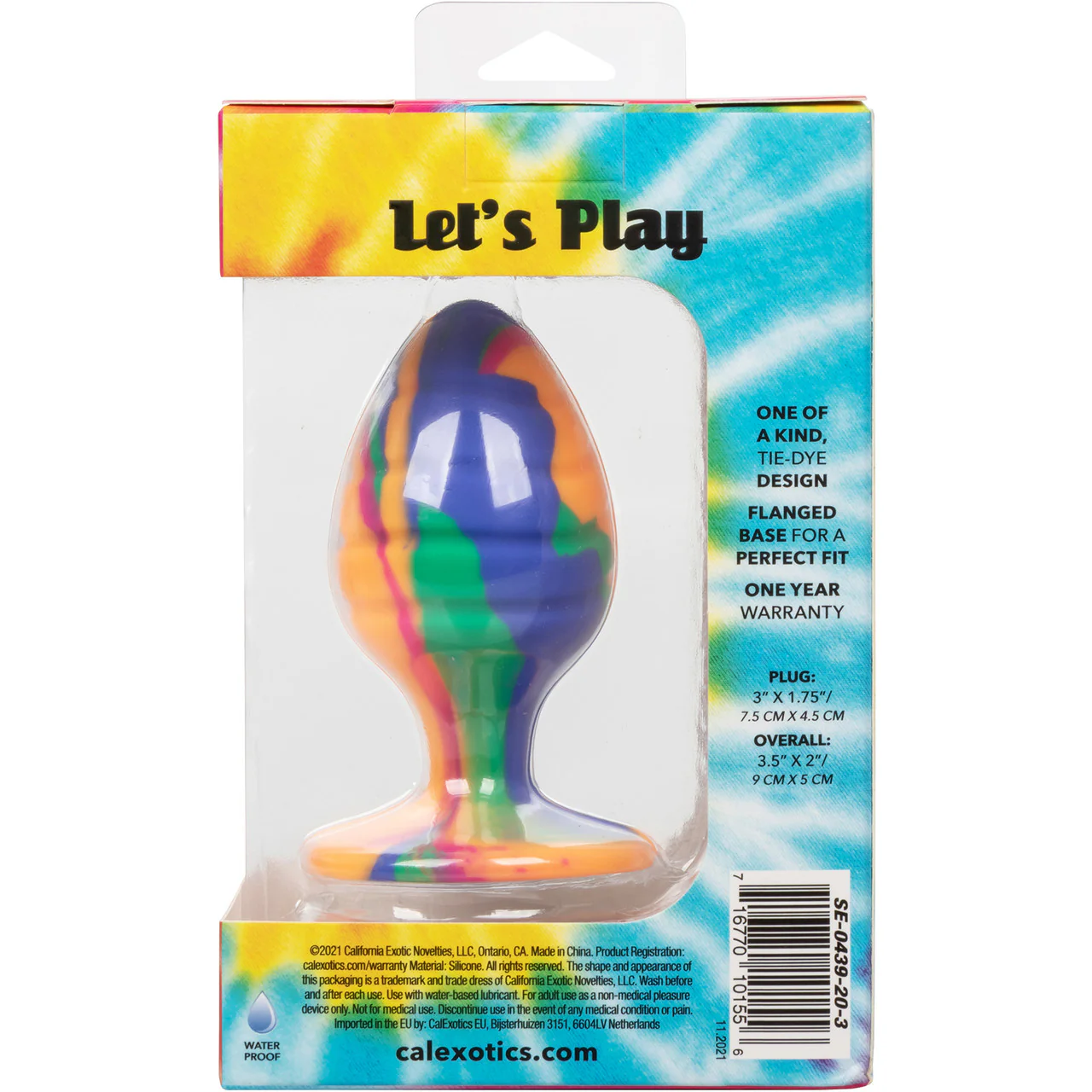 Cheeky Swirl Tie-Dye Silicone Butt Plug Large By CalExotics - Image 9