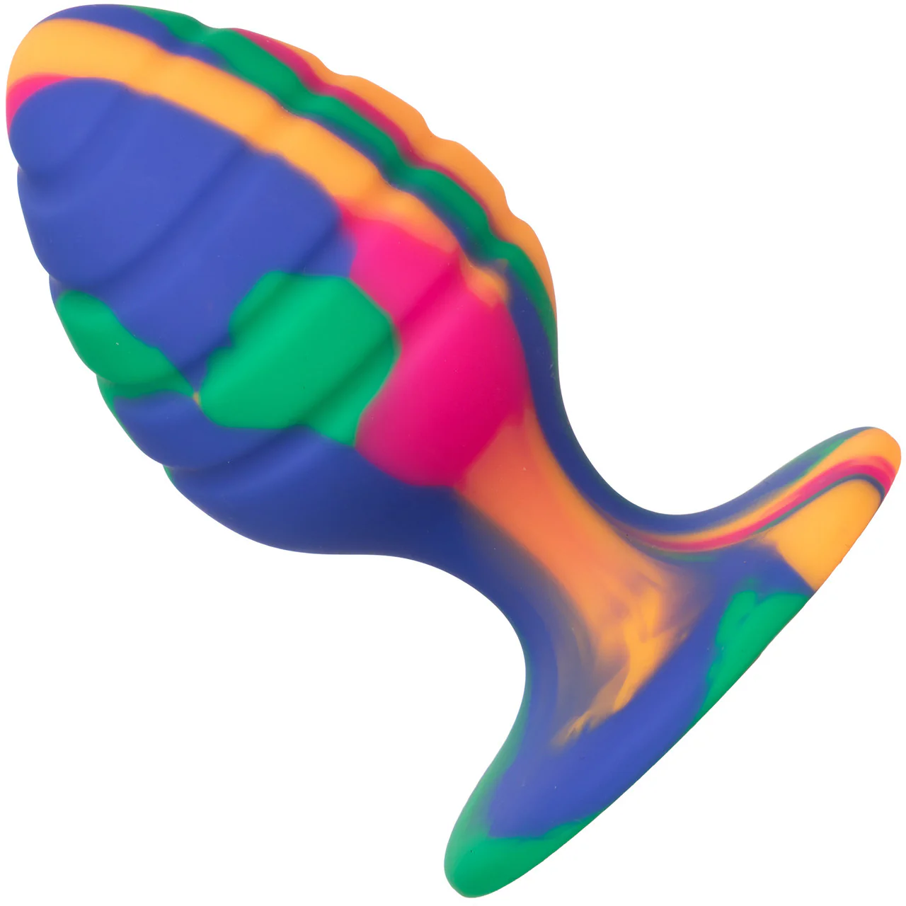 Cheeky Swirl Tie-Dye Silicone Butt Plug Medium By CalExotics - Image 3