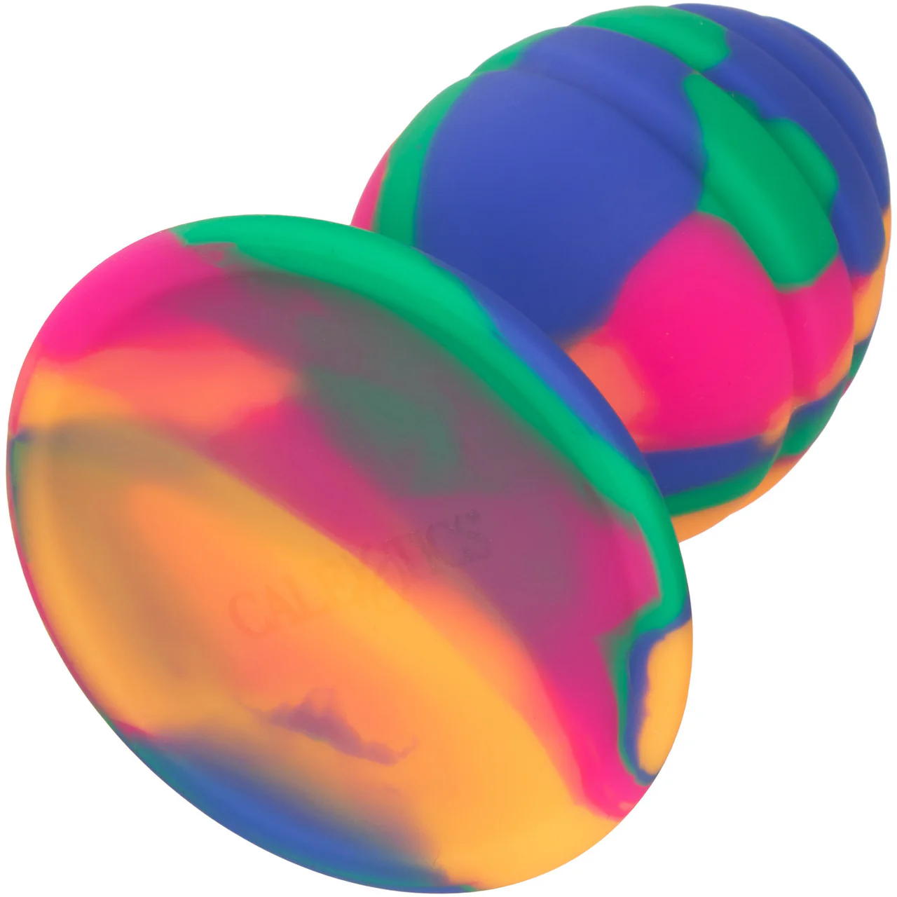 Cheeky Swirl Tie-Dye Silicone Butt Plug Medium By CalExotics - Image 4