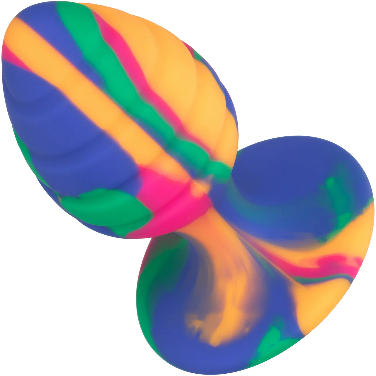Cheeky Swirl Tie-Dye Silicone Butt Plug Medium By CalExotics - Image 5