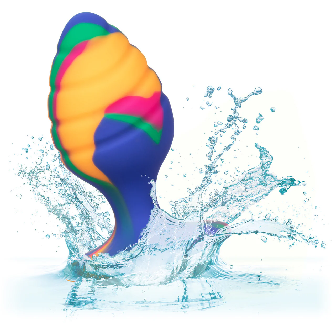 Cheeky Swirl Tie-Dye Silicone Butt Plug Medium By CalExotics - Image 6