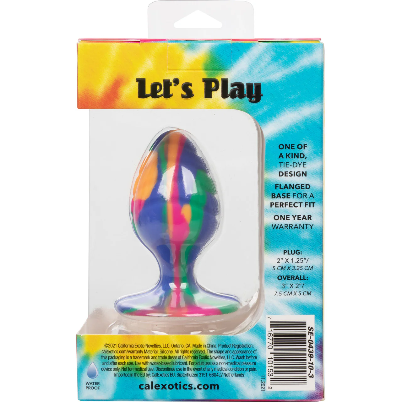 Cheeky Swirl Tie-Dye Silicone Butt Plug Medium By CalExotics - Image 9