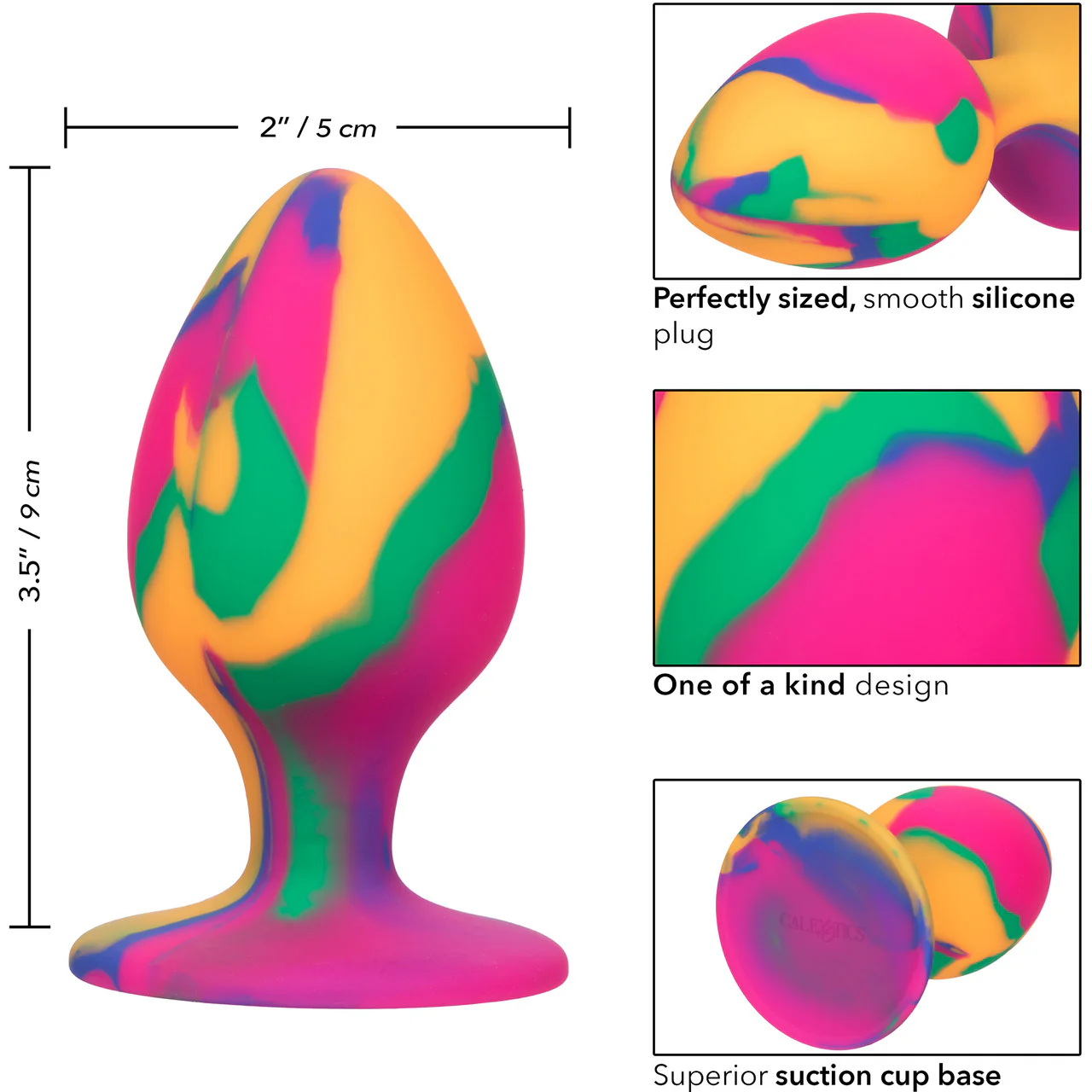 Cheeky Tie-Dye Silicone Butt Plug Large By CalExotics - Image 7