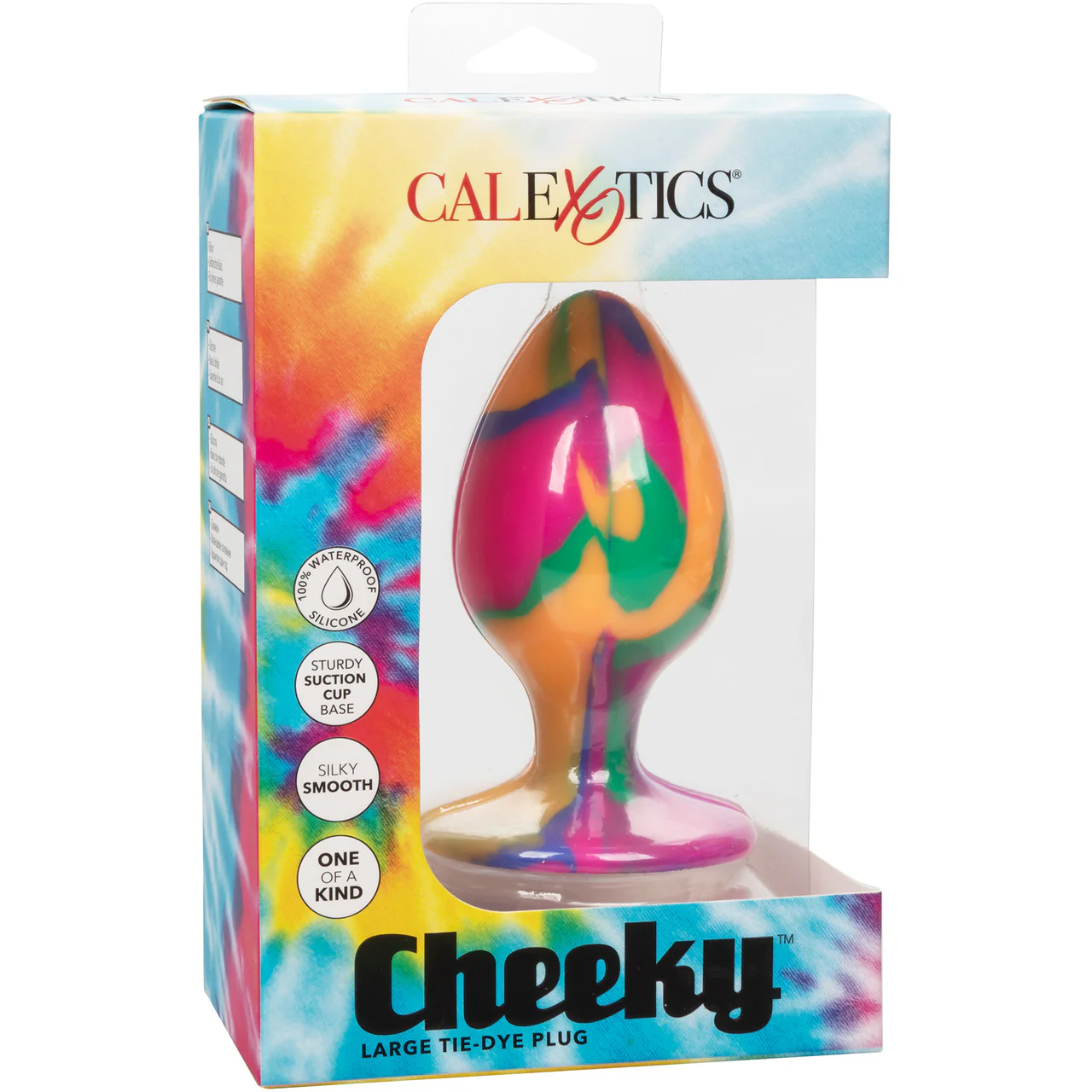 Cheeky Tie-Dye Silicone Butt Plug Large By CalExotics - Image 9