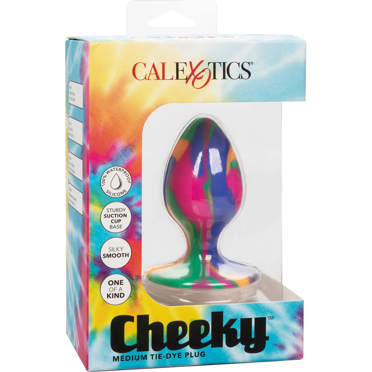 Cheeky Tie-Dye Silicone Butt Plug Medium By CalExotics - Image 10