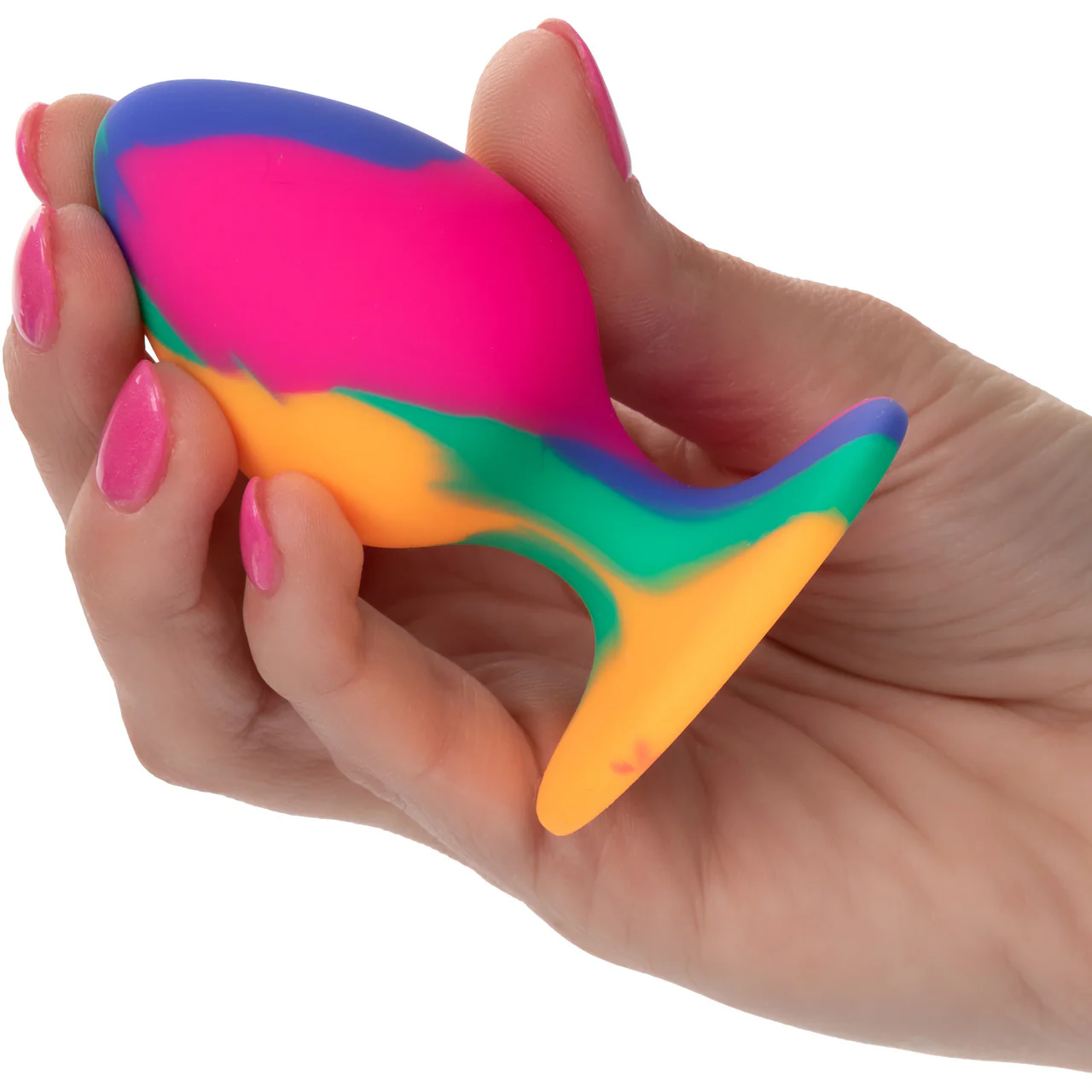 Cheeky Tie-Dye Silicone Butt Plug Medium By CalExotics - Image 2