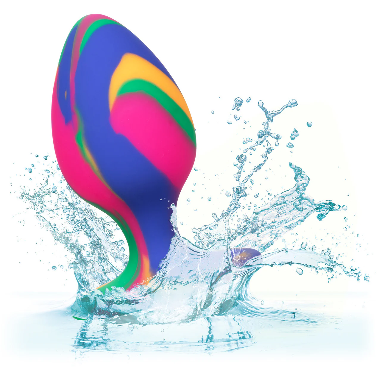 Cheeky Tie-Dye Silicone Butt Plug Medium By CalExotics - Image 6