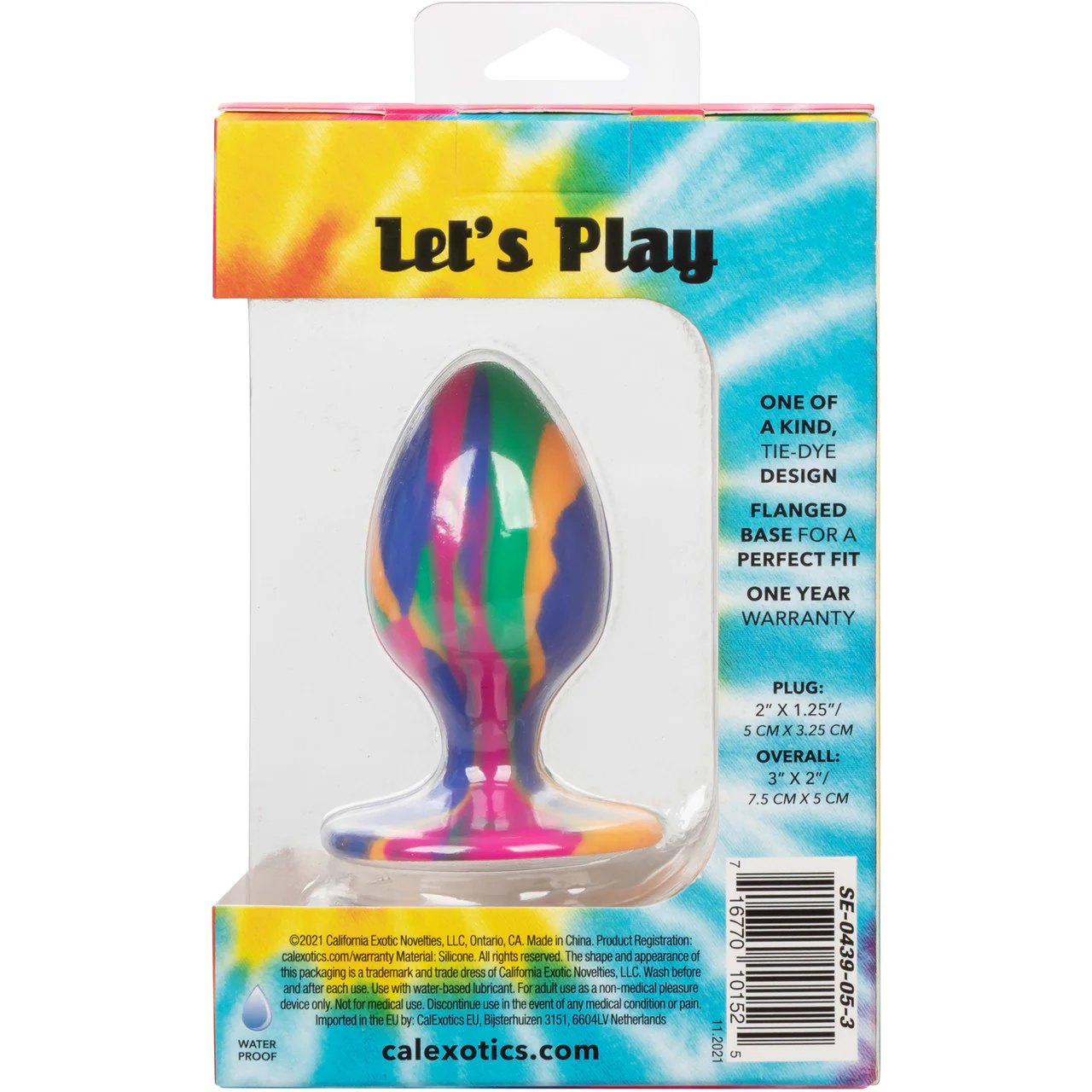 Cheeky Tie-Dye Silicone Butt Plug Medium By CalExotics - Image 9