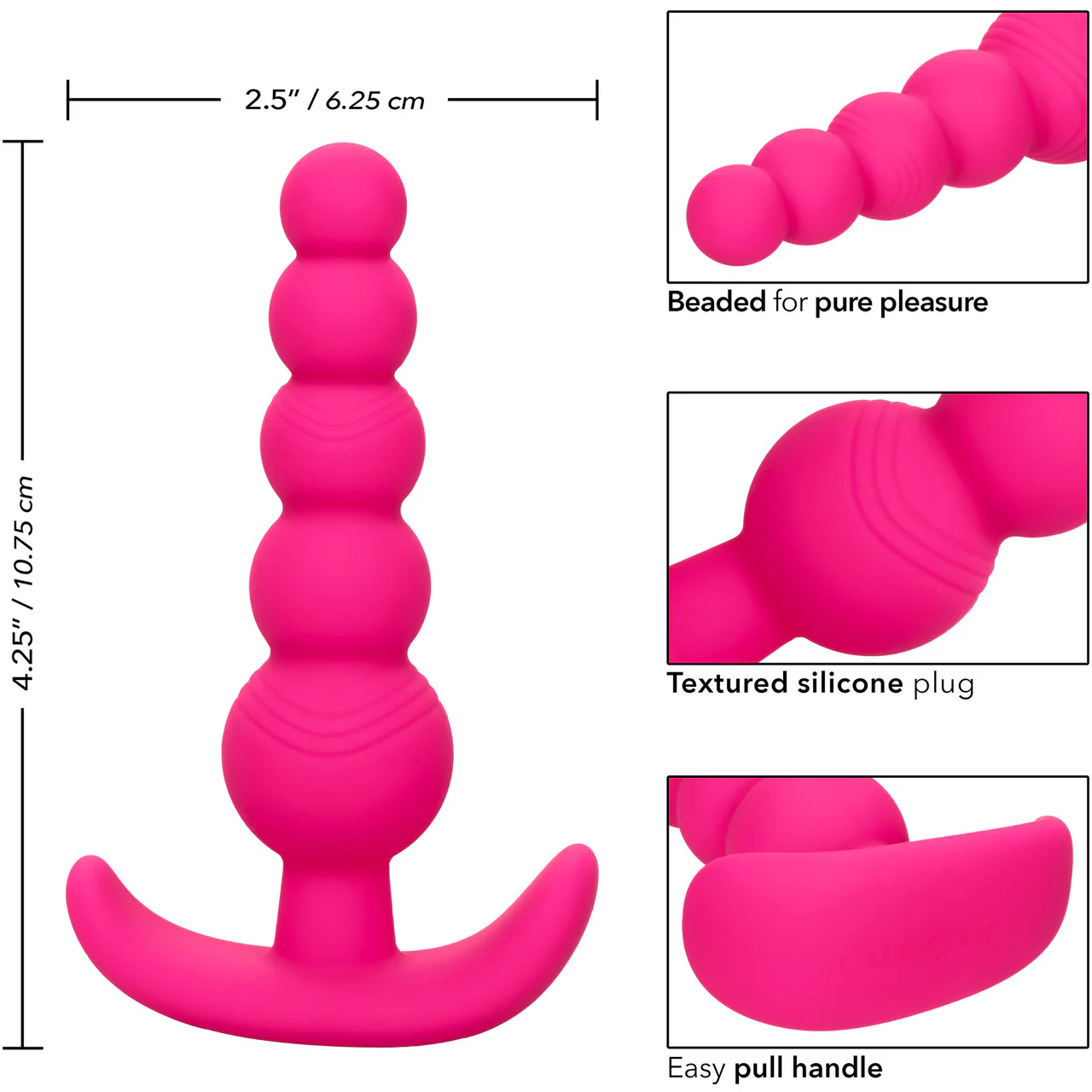 Cheeky X-5 Beads Silicone Anal Probe by CalExotics - Pink - Image 8