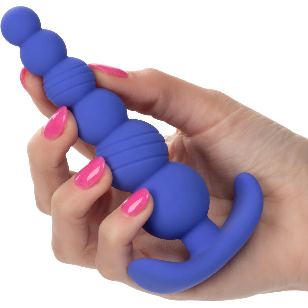 Cheeky X-6 Beads Silicone Anal Probe by CalExotics - Blue - Image 2