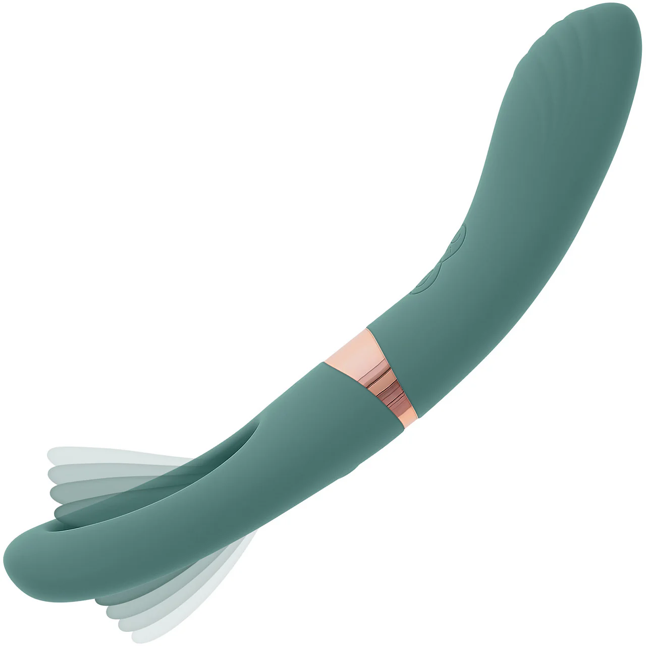 Chick Flick Waterproof Silicone Dual Ended Flickering Tongue G-Spot Vibrator By Evolved Novelties - Green - Image 7